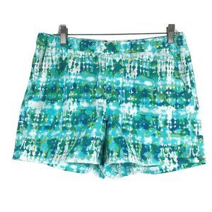 L.L. Bean Stowaway Shorts Small Tie Dye Print Aquamarine Nylon NWT‎ SS-1419